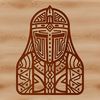 A medieval-style knight in armor, suitable for vector art and cutting machine designs.