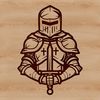 A medieval-inspired illustration of a knight in armor, ready for battle, suitable for vector art and graphic design projects.