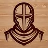 Free Vector Art of a Knight's Head A medieval-style knight's head rendered as a vector graphic.