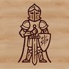 Vector Art Knight Design Free Download A medieval knight in armor with sword and shield, designed as a vector art illustration suitable for various uses.