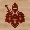 A medieval knight in armor, illustrated as a vector graphic.