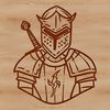 Medieval knight character in vector design format.