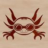 Axolotl Salamander Portrait Design An Axolotl salamander wearing a pair of sunglasses on its head, created as a vector design for personal or commercial use.