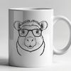 Stylized Capybara Illustration in Vector Format A stylized illustration of a capybara with glasses on its head, created as a vector graphic.