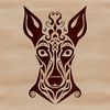 Doberman Pinscher Breed Vector A vector graphic representation of a Doberman Pinscher, showcasing its unique breed characteristics in bold lines and shapes.