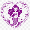 An illustrated mermaid design featuring a half-human, half-fish figure.