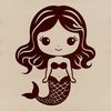 A stylized illustration of a mythical mermaid creature in vector format.