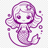 Mythical Sea Siren Artwork A digital illustration of a mythical mermaid figure with a flowing tail.