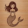 Mermaid Illustration Vector Art A mythical underwater creature with a humanoid upper body and fish tail, designed as vector art.