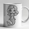 Colorful Mermaid Clip Art Vector A colorful illustration of a mythical sea creature with human upper body and fish tail.