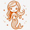 A mythical mermaid figure created as a vector graphic.