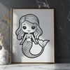 Mythical Sea Siren Illustration A mythological creature from the sea, illustrated as a mermaid in vector format.