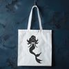 Digital Mermaid Art for Free Download A stylized illustration of a mythical mermaid figure in a digital vector format.