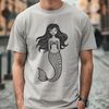 Vector Art Mermaid Design Free Download A mythical creature with human upper body and fish tail, depicted in a detailed vector design.