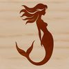 Mythical Oceanic Creature Design A digital illustration of a mythical mermaid creature with flowing locks and shimmering scales.