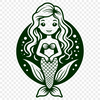 A mythical sea creature with a human upper body and fish lower body, depicted in vector format.