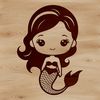 Enchanting Underwater Companion Illustration of a mythical mermaid, created as vector art.