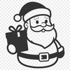 A vector illustration of Santa Claus in a traditional Christmas setting.