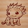 Cute Salamander Vector Art A digital illustration of a salamander with feathery gills and a stout body, typical of the axolotl species.