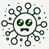 Microscopic Life Form Vector Art A microorganism with a cell membrane and genetic material in the center.