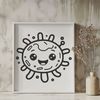 Detailed Microbial Vector Illustration A detailed illustration of a bacterium, suitable for vector graphics and cutting machine designs.