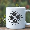 Detailed Vector Cell Art A microscopic illustration of a single bacterium cell with detailed texture and shape.