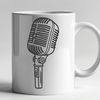 Stylized Audio Equipment Illustration A stylized illustration of a microphone in vector format, suitable for use in digital designs.