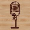 A high-resolution graphic representation of a microphone, suitable for vector art designs.