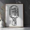 Microphone Clip Art Design A detailed illustration of a microphone, suitable for vector graphics and cutting machine designs.