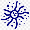 Microscopic Design Element Illustration of a single microorganism bacterium for design and crafting projects.
