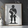 Military Vector Graphic Icon An SVG vector graphic image of a man wearing military attire.