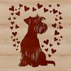 Lovable Miniature Schnauzer Illustration with Heart Miniature Schnauzer dog breed illustration with hearts.