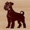 Stylized Standing Dog Breed Silhouette A standing miniature dog breed with a distinctive beard and eyebrows.