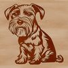 Free Clipart of a Happy Miniature Schnauzer Close-up illustration of a miniature schnauzer sitting on a plain background.