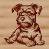 Friendly Miniature Schnauzer Portrait A portrait illustration of a small-sized dog breed with a bearded face.