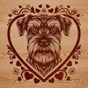 Ornate Dog Head Clip Art SVG Close-up illustration of a miniature dog's head with ornate details, suitable for various design purposes.
