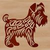 Free Vector Dog Design for Download A standing miniature dog with an ornate face, suitable for vector design.