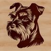 Cute Miniature Dog Head Vector Illustration A high-resolution vector illustration of a miniature dog's head, suitable for various digital and craft projects.