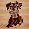 Cute Mini Schnauzer Headshot A vector graphic image featuring the face of a small-sized Schnauzer breed.