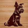 Sitting Schnauzer Clip Art Design An illustration of a sitting miniature dog with distinctive bearding.