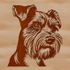 Vector Art Design - Miniature Schnauzer Face A detailed illustration of a Miniature Schnauzer's head, suitable for vector art design.