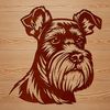 A detailed illustration of a small dog's head with distinctive facial features and fur texture.