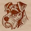 Ornate Schnauzer Breed Portrait in SVG Format A small breed dog with an ornate beard, depicted in a detailed vector design.