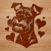 Beautiful Miniature Schnauzer Head Portrait Miniature Schnauzer dog breed illustration in vector format