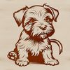 Miniature Schnauzer Dog Breed Vector Art A digital illustration of a sitting miniature schnauzer dog breed.