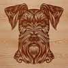 Adorable Bearded Companion A detailed illustration of a small-sized dog breed with an ornate beard.
