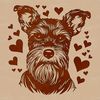 Miniature Schnauzer Illustration with Beard A illustration of a small dog with a long muzzle and beard, typical of the Miniature Schnauzer breed.
