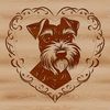 Miniature Dog Face Illustration A detailed illustration of a miniature dog's head with ornate facial features.