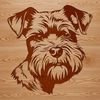 Miniature Face Vector Art Design Close-up depiction of a miniature dog breed with distinctive facial features.