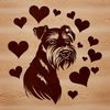 A digital illustration of a Miniature Schnauzer dog's head, created as a vector graphic for various uses.
